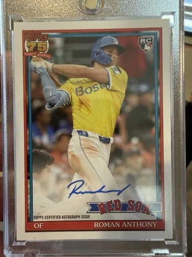 2026 Topps Series 1 - On Card Auto Roman Anthony #91A-RAN (AU, RC)  1991 Topps