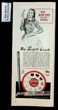 1944 Scripto Lead Pencils Writing Woman Skirt New Life Vintage Print Ad 35498