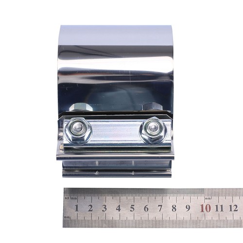 3.5" 3 1/2 T304 Stainless Steel Butt Joint Band Exhaust Clamp Sleeve Coupler 2Pc - Picture 6 of 9