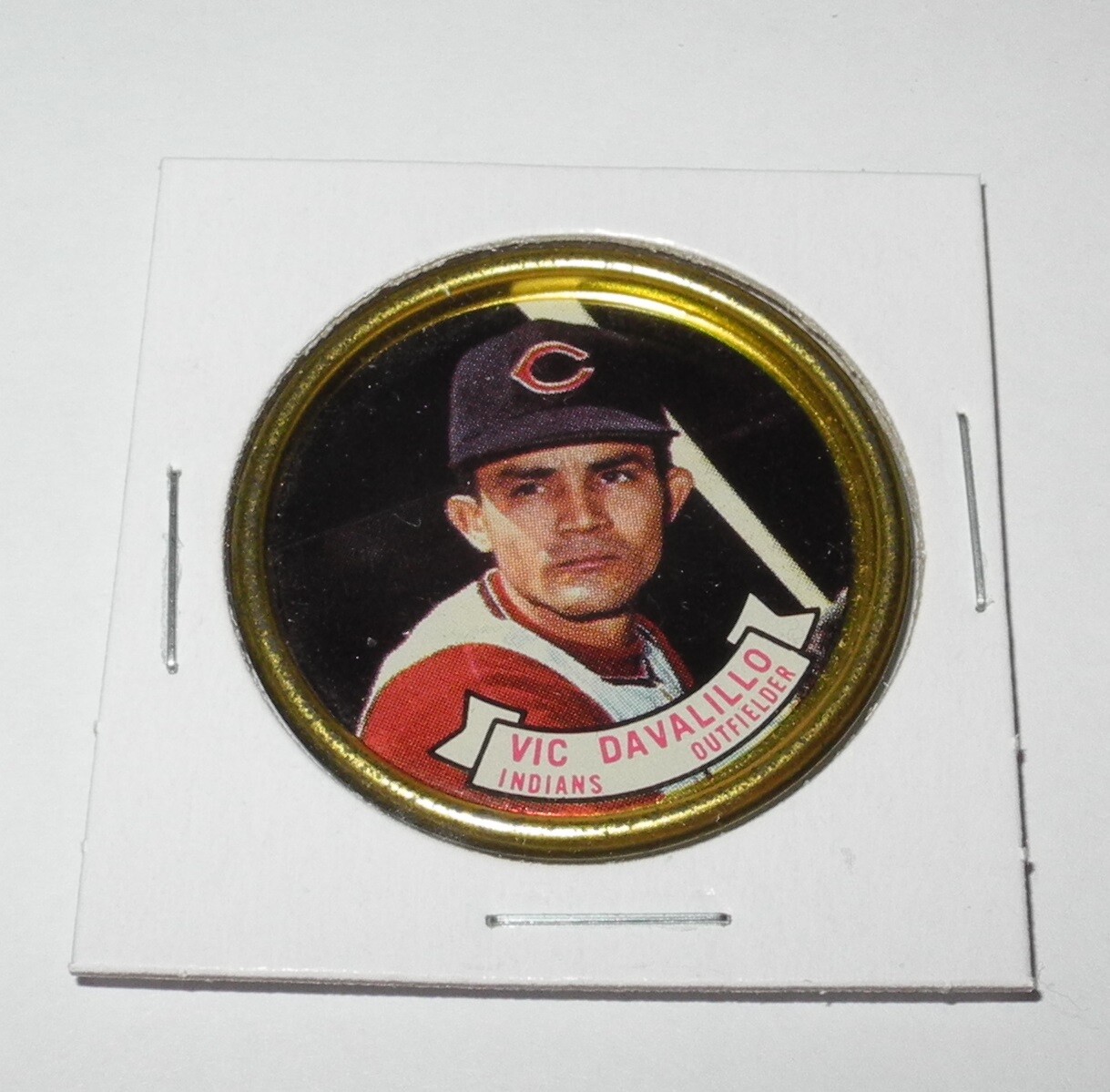 1964 Topps Baseball Coin Pin #86 Vic Davalillo Cleveland Indians Excellent