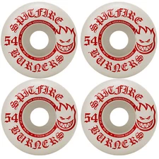 Spitfire Skateboard Wheels Burners 54mm 99A White/Red