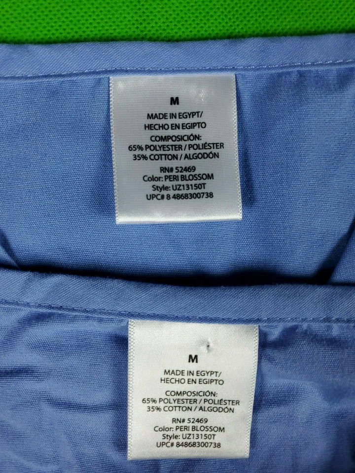 Lot of 2 unbranded light blue unisex single breast pocket scrub tops size M - Image 2 of 4