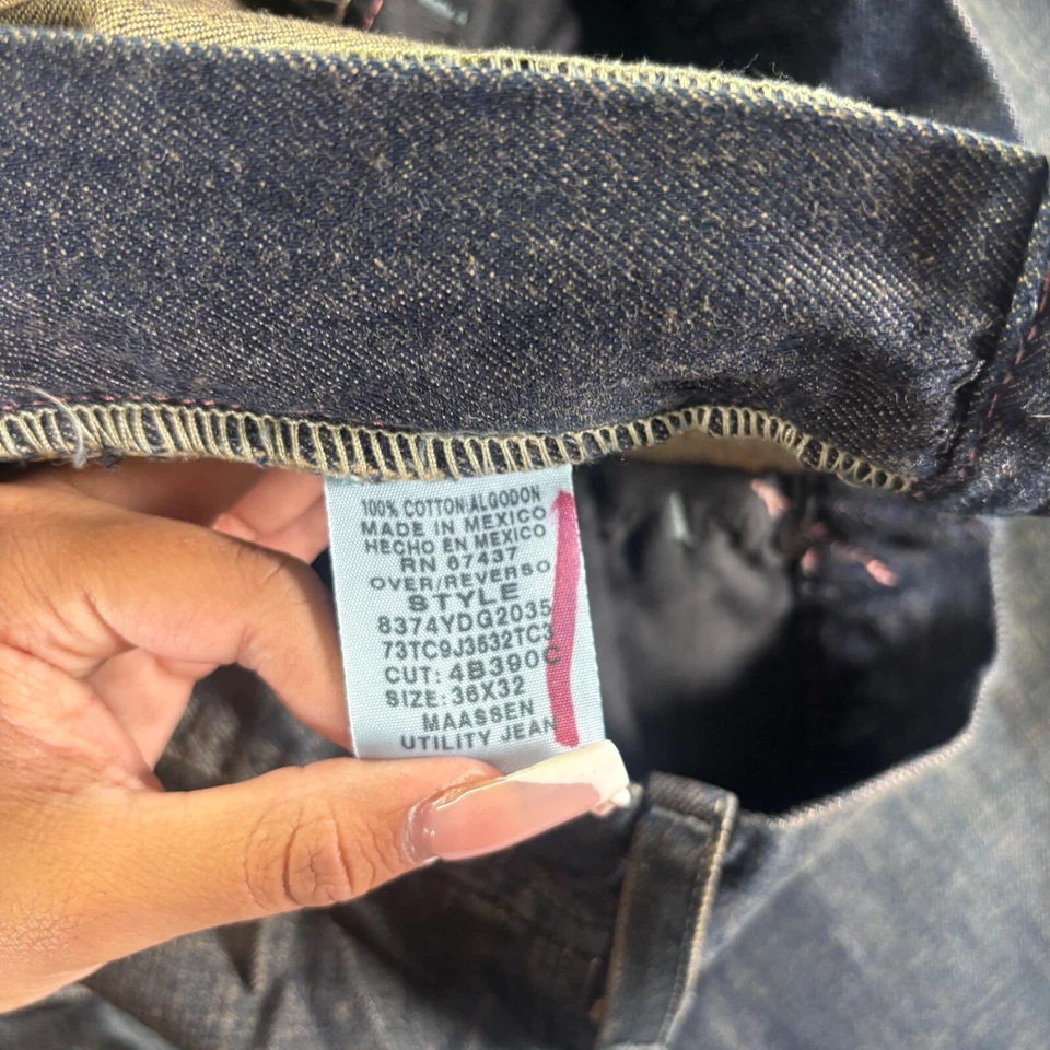 Pantalones de mezclilla Jones Apparel vintage para hombre 36x32 azul lavado oscuro holgados masa utilitarios Foto 4 de 4