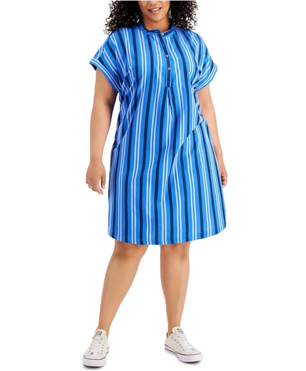 Striped shirt clearance dress plus size