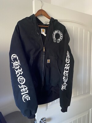 Chrome Hearts 黒フード付きジャケット Chrome Hearts Carhartt Sample Jacket Black | eBay