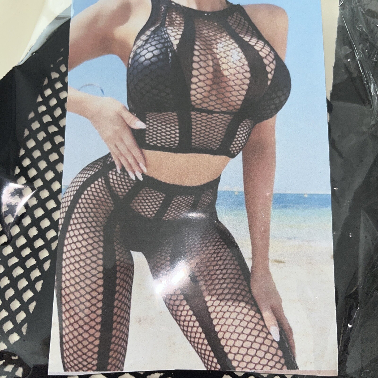Generisch Lady Fishnet Body Bas Performance Dancewear Mesh