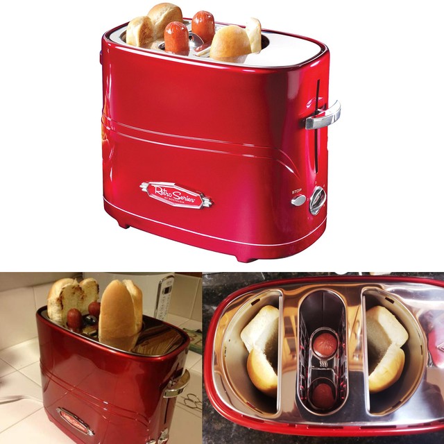 Vintage Hot Dog Toaster PopUp Cooker Retro Series Drip Tray Adjustable