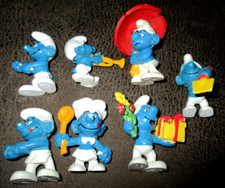 Les Schtroumpfs-Lot anciennes figurines Peyo-Schleich-Non datées