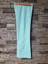 VTG 60s-70s JANE COLBY WOMEN POLYESTER BELL BOTTOM PANTS BABY BLUE WHITE CHECKED