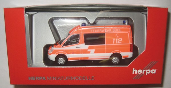 Herpa 092425 Mb Sprinter Halbbus Hochdach Feuerwehr BüHl GeräTewagen 1:87 Ho-image