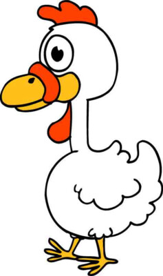 Sticker autocollant vinyle 10 x 15 cm Poulet coq animal