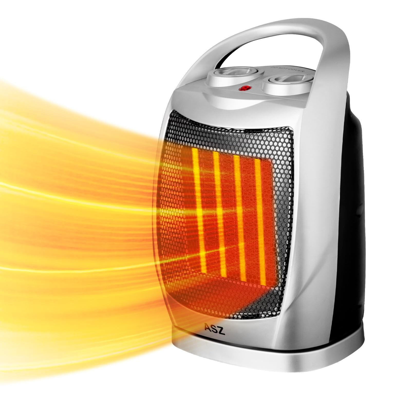 Small Ceramic Space Heater Desk indoor use, 750W/1500W Safe Heat Electric Hea...