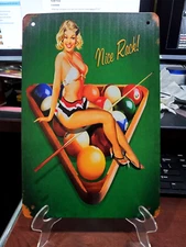 Metal sign retro NICE RACK game room Bar Man cave New sealed approx 8”x12”