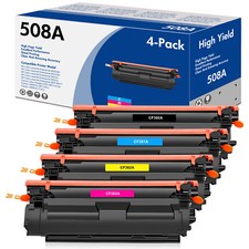 4 Toner Compatible With HP CF360A 508A LaserJet M552dn M553dn M577dn MFP Printer