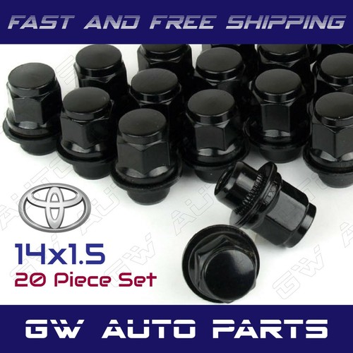 20PC 14X1.5MM TOYOTA FACTORY OEM BLACK MAG LUG NUTS Fit TUNDRA LAND