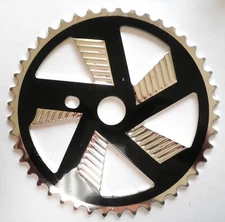 BLACK/SILVER 44T BMX BICYCLE CHAIN RING BIKE PARTS 298-3