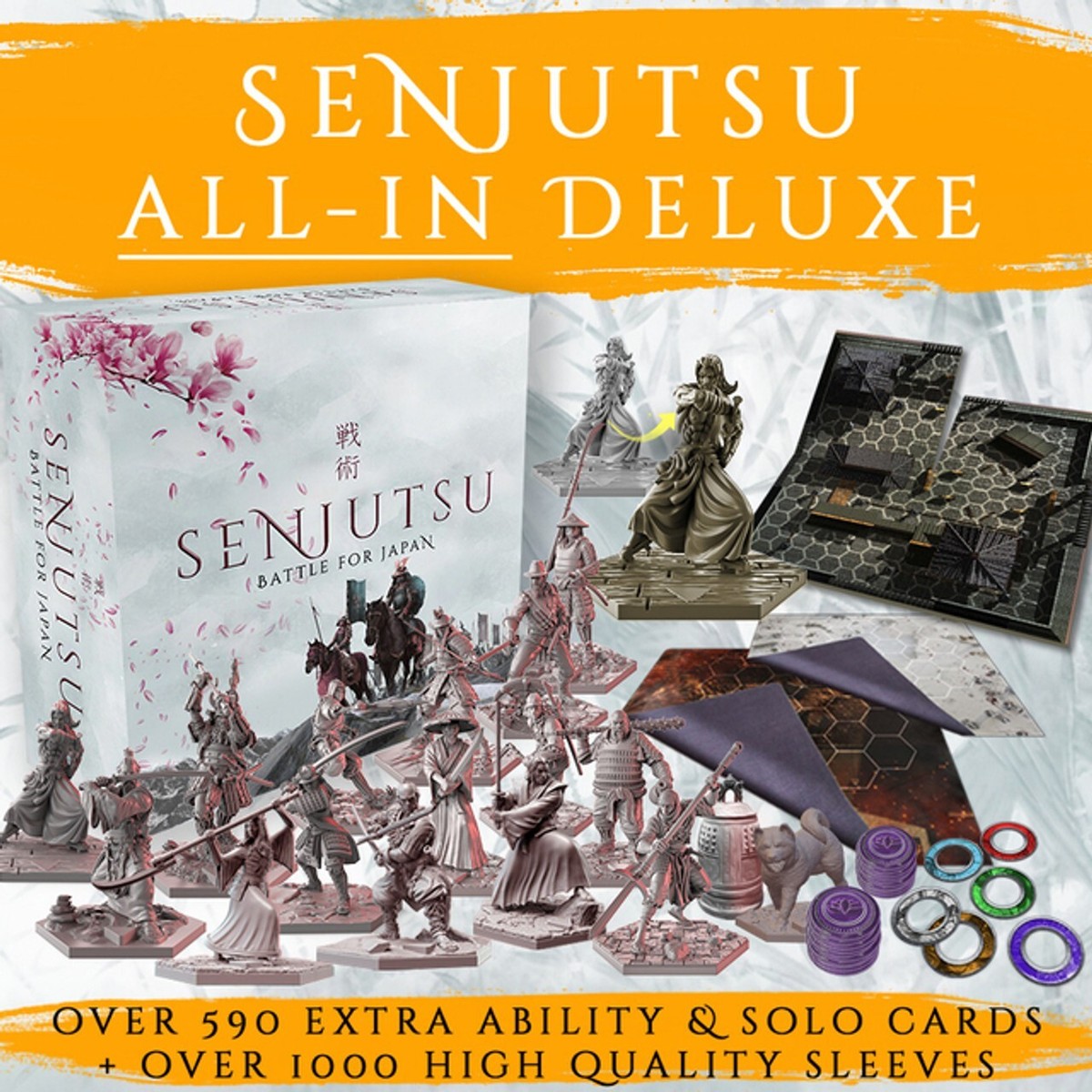 Senjutsu: Battle for Japan Kickstarter Board Game ALL-IN