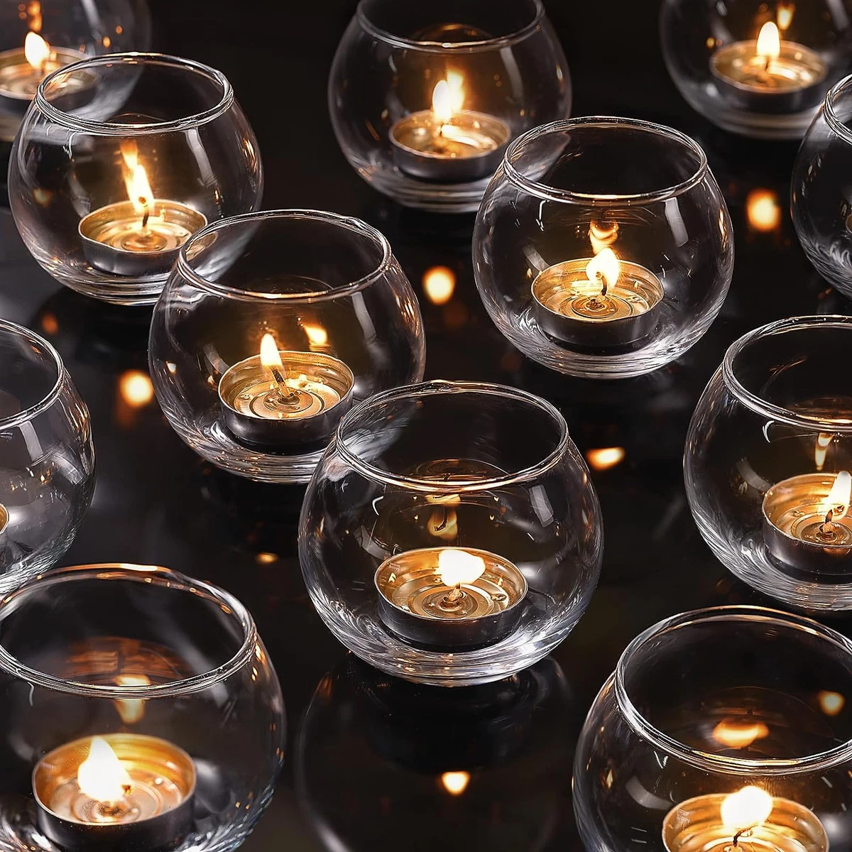 36Pcs Glass Tealight Candle Holders Bowl Candle Holders Bulk for