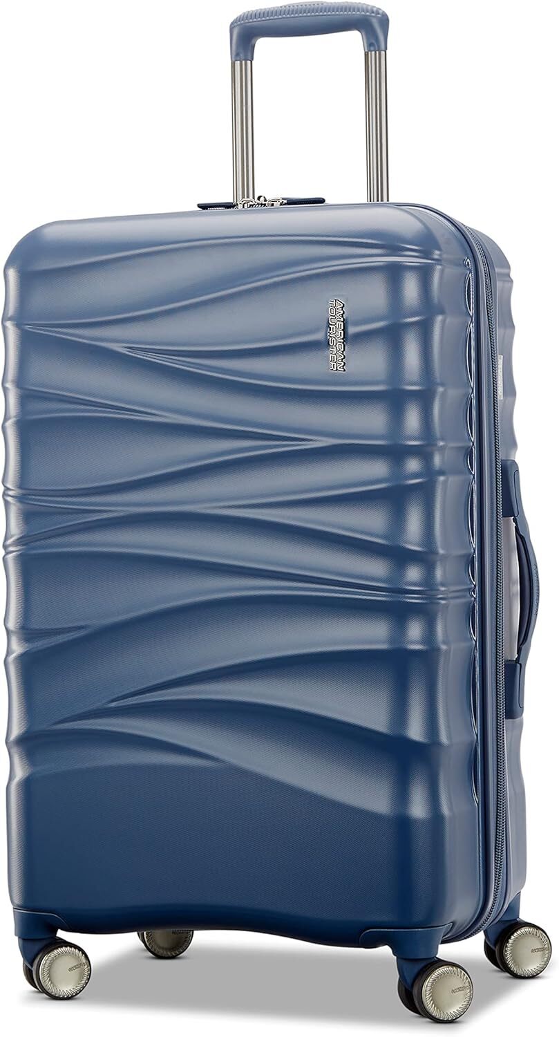 American Tourister Cascade Hardside Expandable Luggage Wheels Slate Blue 24