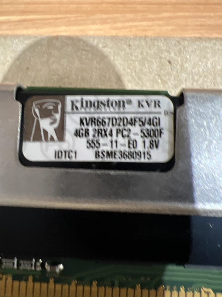 KINGSTON PC2-5300F KVR667D2D4F5/4GI 4GB 2RX4 FB-DIMM SERVER RAM - Image 2 of 4