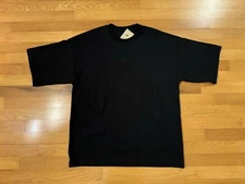 New M Nike Essential Swoosh Logo Oversized Tee Shirt Triple Black FB9766-010 Men