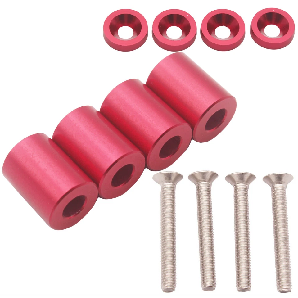 Racing 1" BILLET HOOD VENT SPACER RISER KITS FOR ALL TURBO ENGINE SWAP 6MM RED Foto 4 de 4