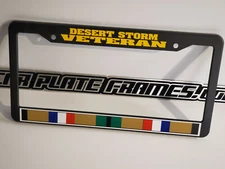 DESERT STORM VETERAN war service ribbon medal war License Plate Frame