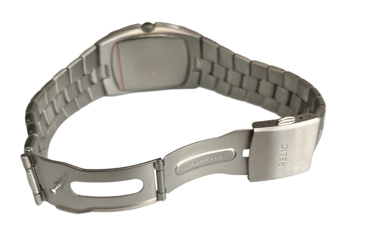 Men's Relic by Fossil Big Midnight Blue Dial 35mm Rectangle Watch