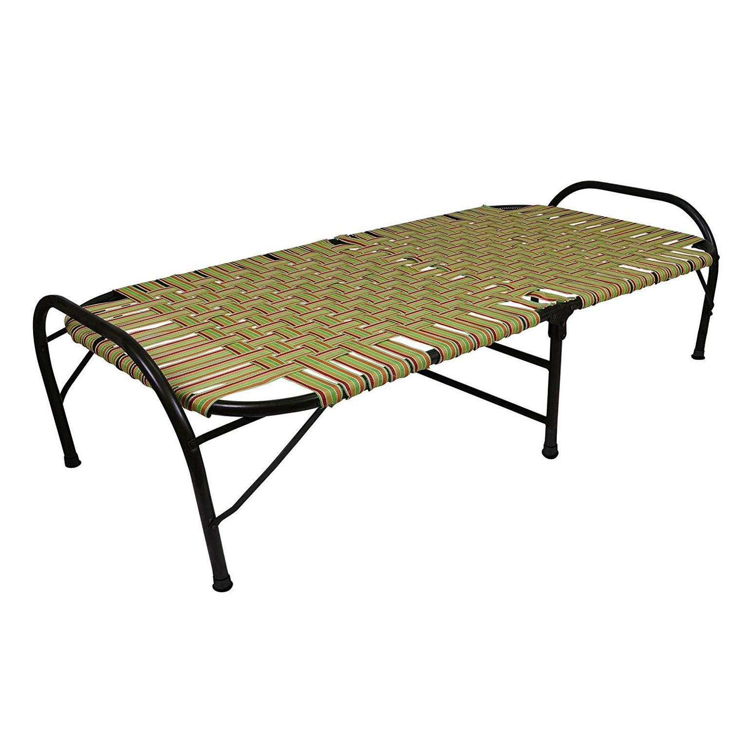 INDIAN MANJA FOLDING PORTABLE SINGLE BED CAMPING BED GARDEN BED INDOOR