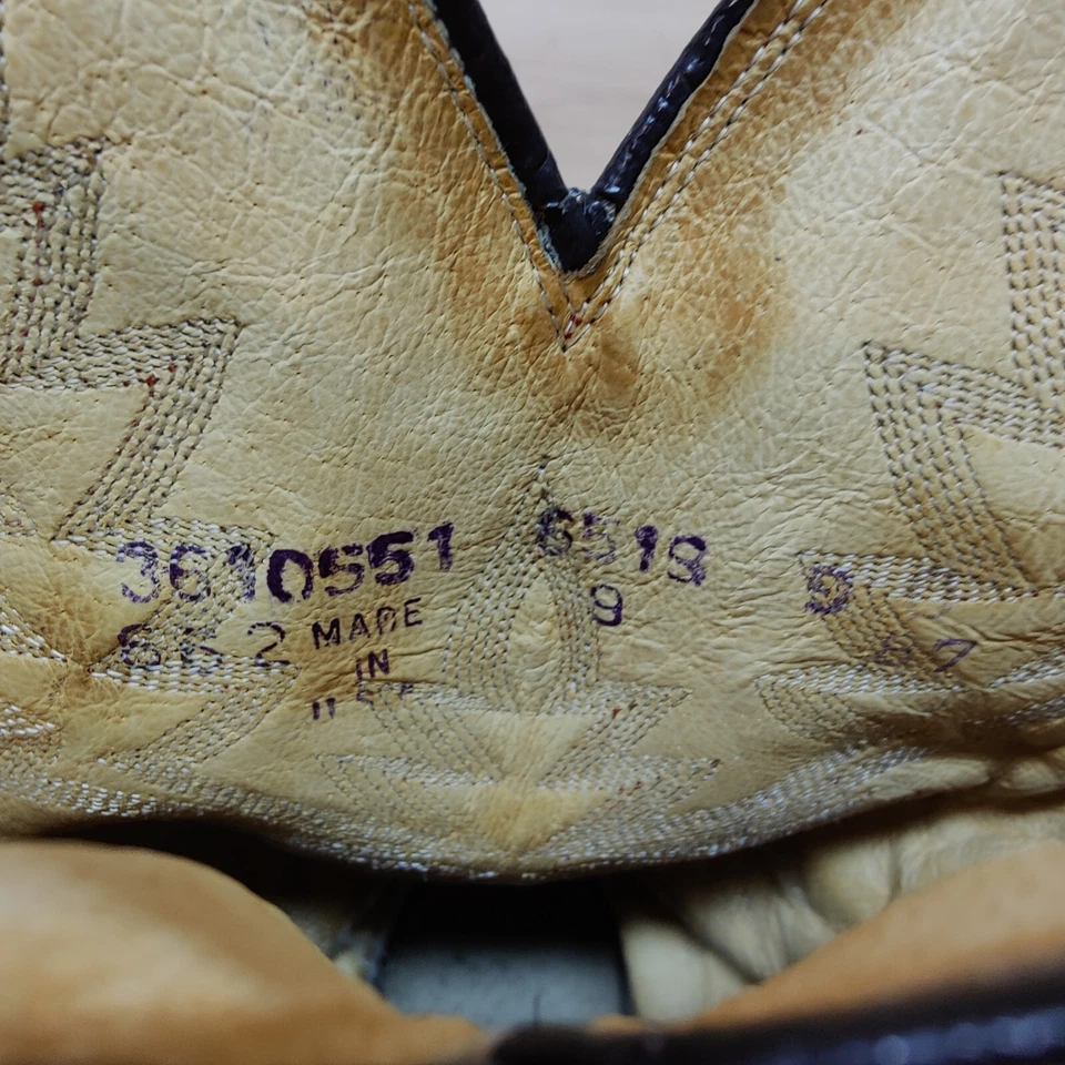 Botas Vaqueras Iguana Exóticas Dan Post De Colección Hombres 9 Beige Amarillo Lagarto Occidental Foto 3 de 4