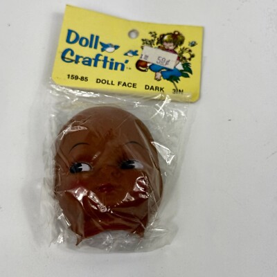 Vintage Doll Craftin' Doll Face 3 Inch Dark 159-85 DIY Craft New
