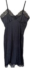 Vintage ASHLEY TAYLOR Full Dress Slip 36 Floral Lace Coquette Babydoll Antron