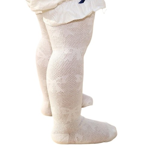 Toddlers Breathable Mesh Tights with Bowknot Accent Comfortable Thin Pantyhose - Picture 14 of 26
