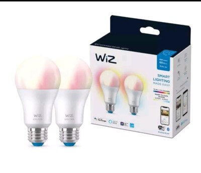 WiZ 603632 Color and Tunable White A19 Smart Bulb (2-Pack)