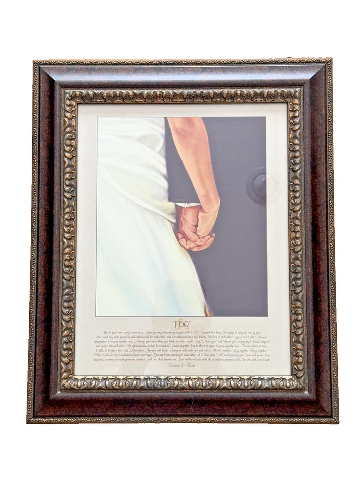 I Do by Bonnie Mohr Brown Frame Wedding Romance Love Print Wall Art 18.25x15.25 - Image 2 of 4