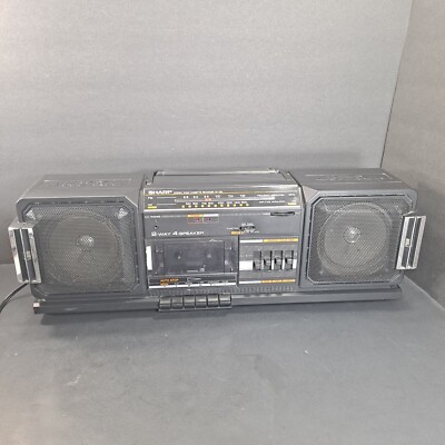 Sharp GF-330 Boombox Cassette Tape Deck Player Recorder Radio Vintage Black READ