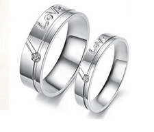 Coppia Fedine Fidanzamento Acciaio Anelli Uomo Donna Love Incisione Nome data