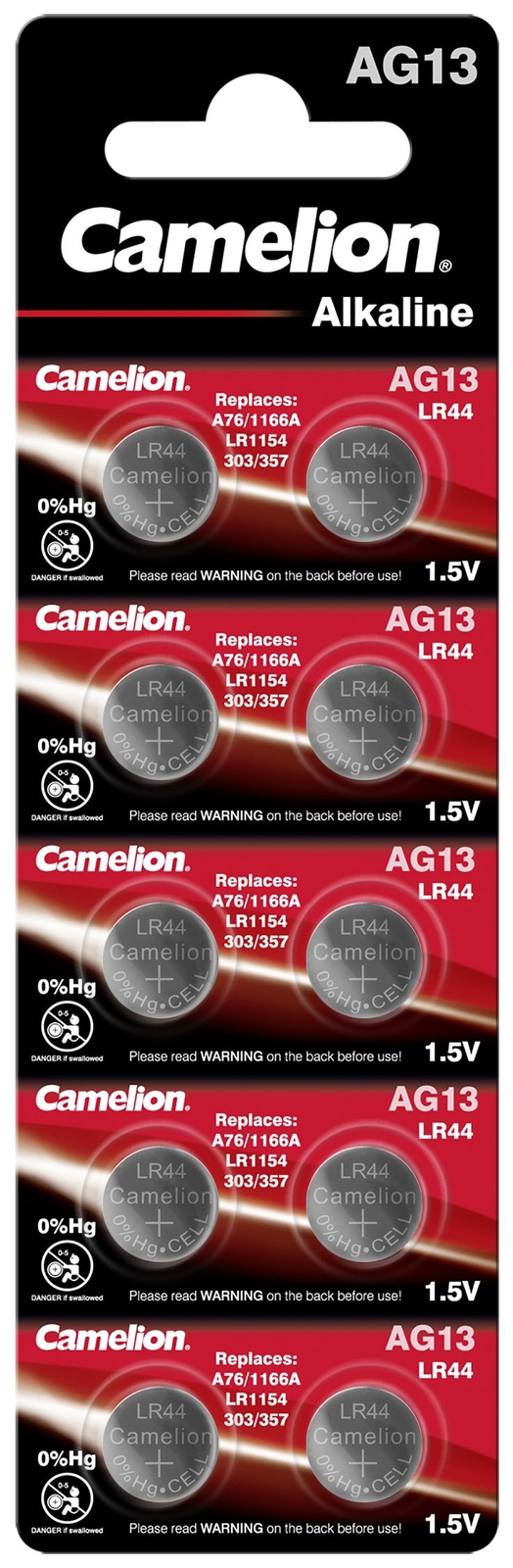 Camelion Alkaline Knopfzellen Ag13 / Lr44 / Lr1154 / 357, 10 Stück - Bild 5