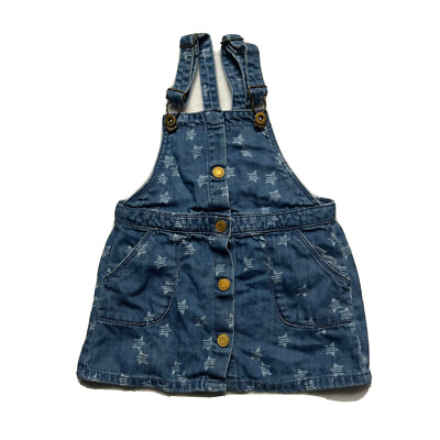 ZARA Baby Girl Collection Size 2/3 Years Denim Button Overall