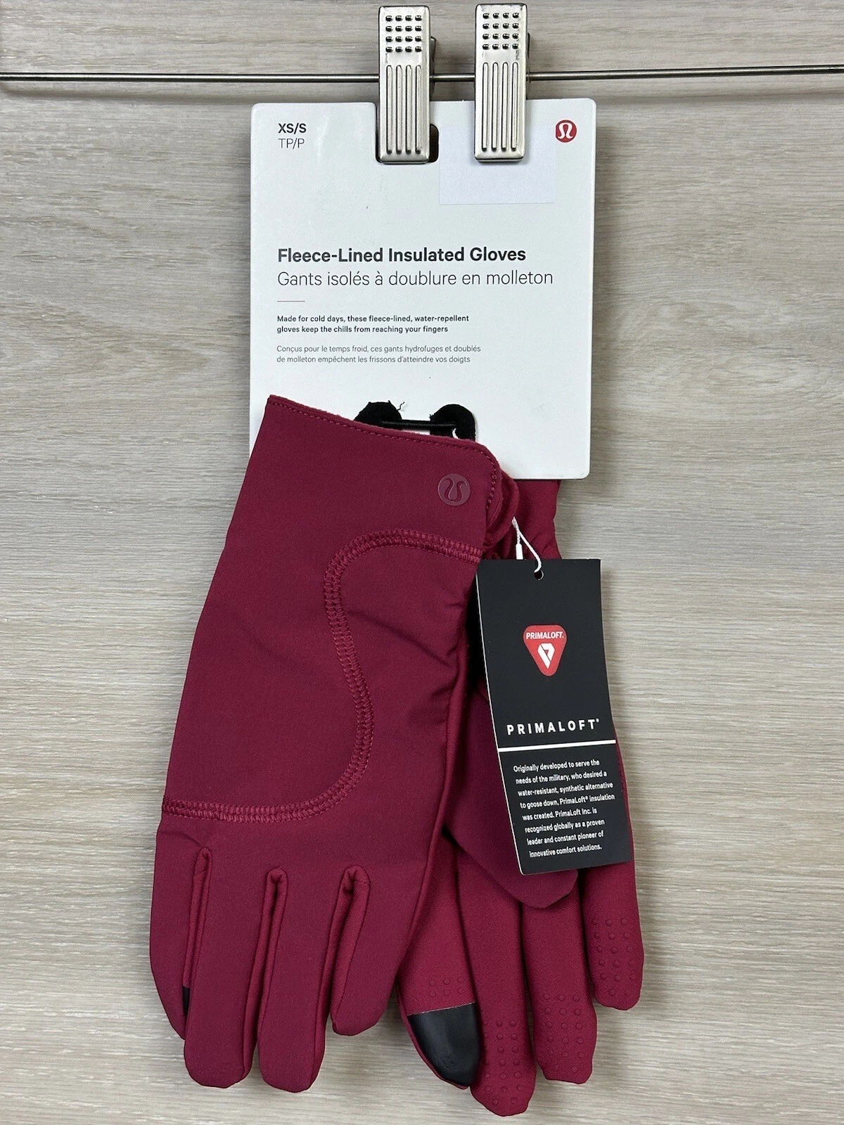 Lululemon Women’s Fleece Lined Insulated Gloves Size XS/S ❄️🩷 Pomegranate 27127