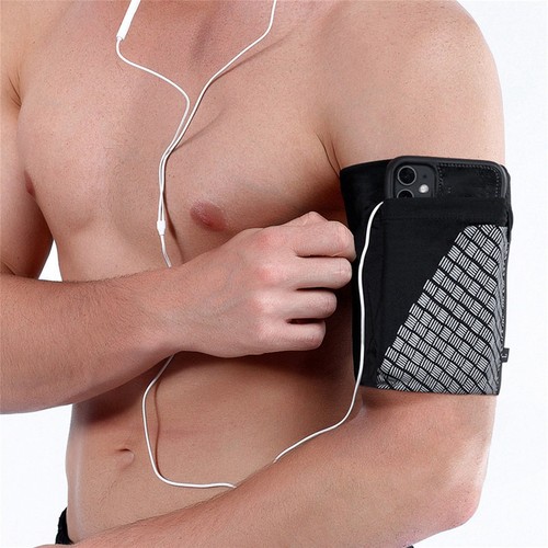 Support de brassard de téléphone portable de sport sangle bracelet de course pochette étui noir - Photo 14 sur 24
