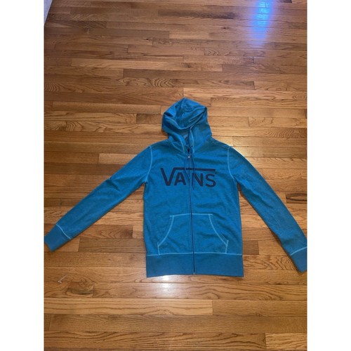 Vans, Vans Full Zip Hoodie Teal Blue Heather Logo Graphic Sweatshirt XS