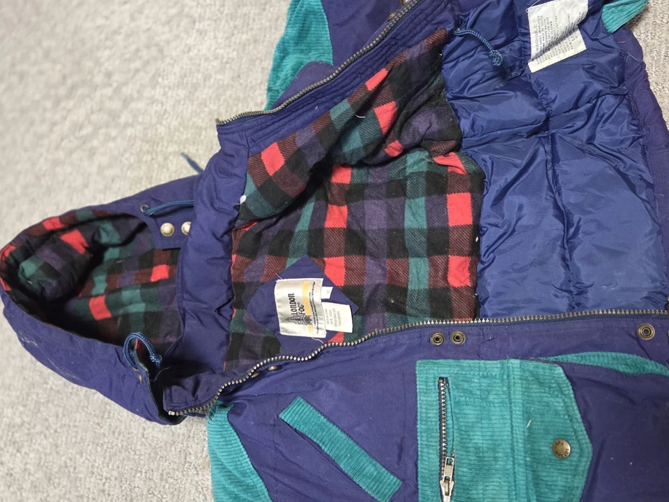复古 London Fog 90 年代儿童外套夹克色块格子尺寸 5T 蓝色绿色户外 — 第 3/4 张图片