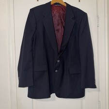 VINTAGE LEVI'S Mens Blazer Sport Coat Casual Jacket Size 44 Navy Blue Suit EUC