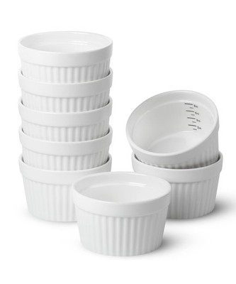 BTaT- Ramekins, 8 oz, Set of 8, Ramekins for Baking, Ramekin with 8 White