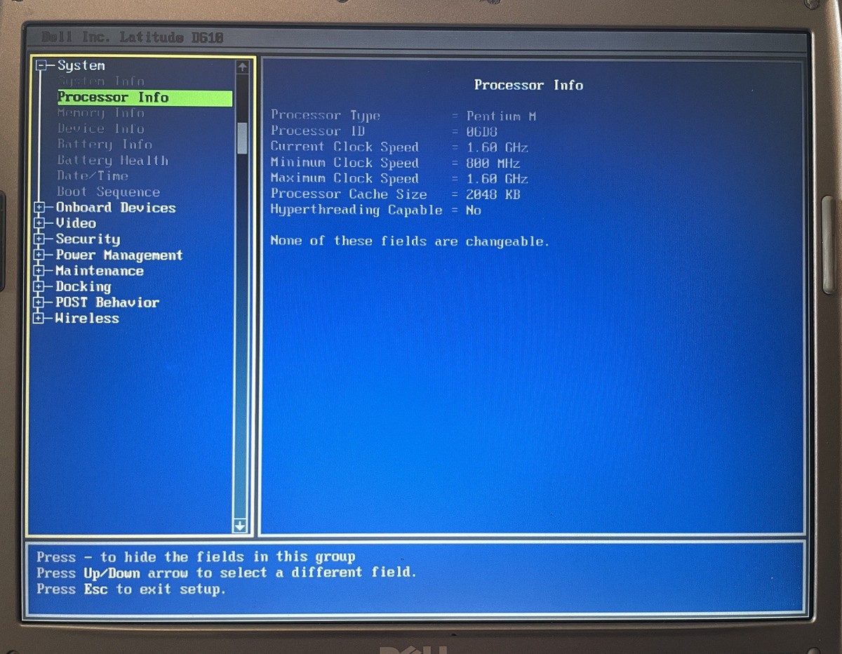 Dell Latitude D610 Windows XP Laptop with 128gb SSD, batt, chrg