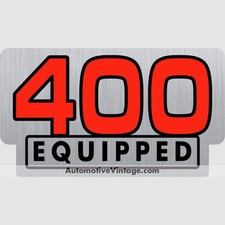 Chevrolet 400 Equipped Engine Size Silver Foil Sticker Chevrolet 400 Equipped Engine Size Silver Foil Sticker