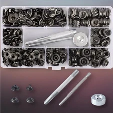 Snap Fasteners button Kit Metal Stainless for Leather Craft 70 Sets 15mm 5/8