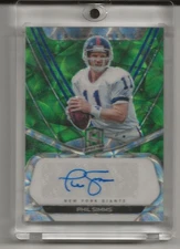 2020 Spectra Phil Simms Green Scope Auto # 13/15 SP !