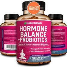 Rainbow Nutrients Hormone Balance Probiotics Women Menopause Relief Maca 120Caps
